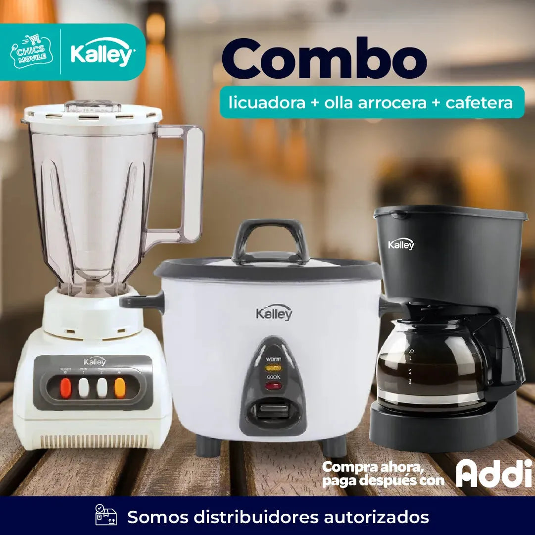 Combo KALLEY Olla Arrocera 5Tz + Licuadora 1.5Lt + Cafetera 4 Tz☕️🥪🍚 - Chics Movile