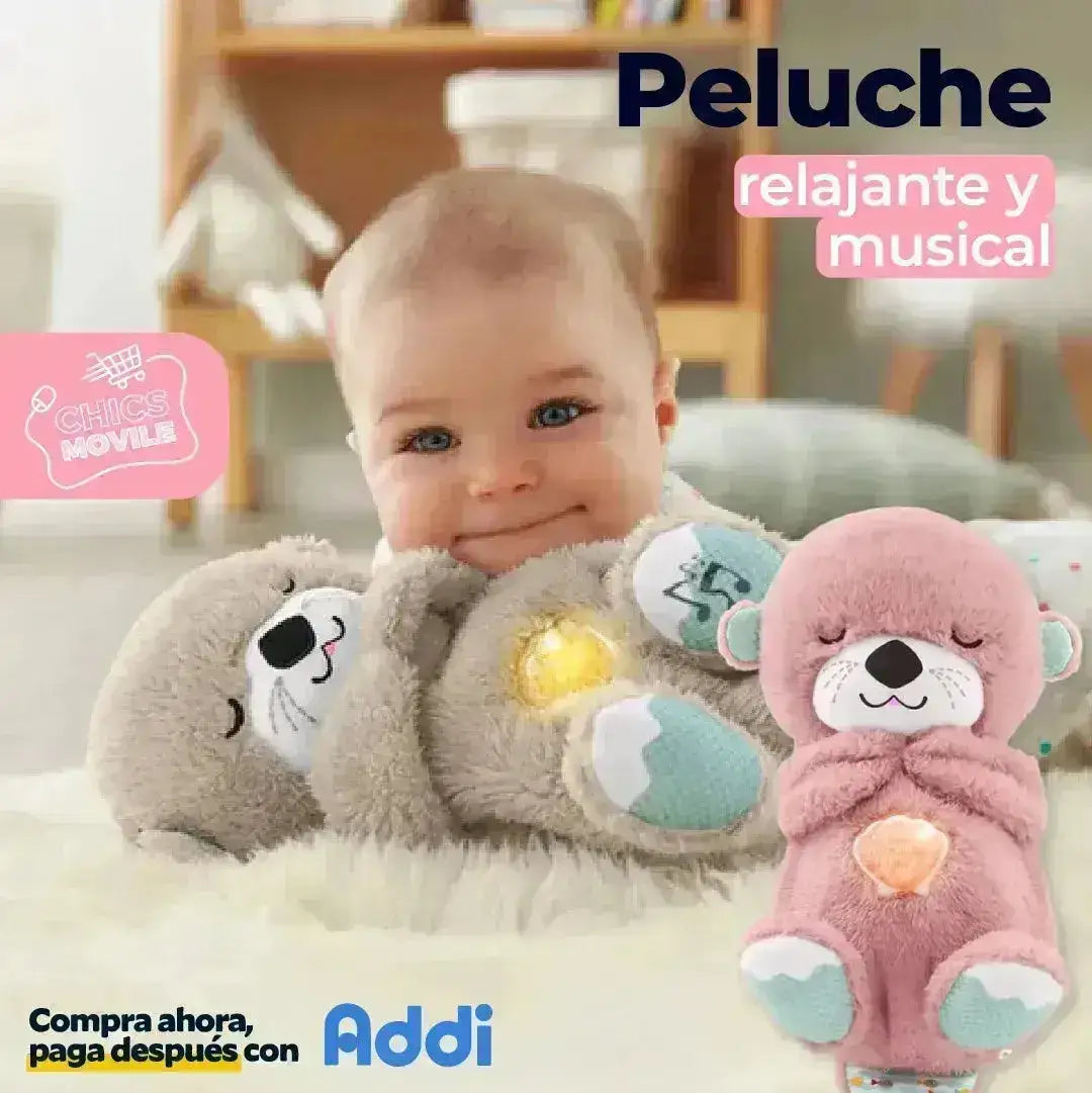 Peluche Realista Nutria Bebe Estimulacion Sensorial Sonido 🧸🐻🐻❄️✅ - Chics Movile