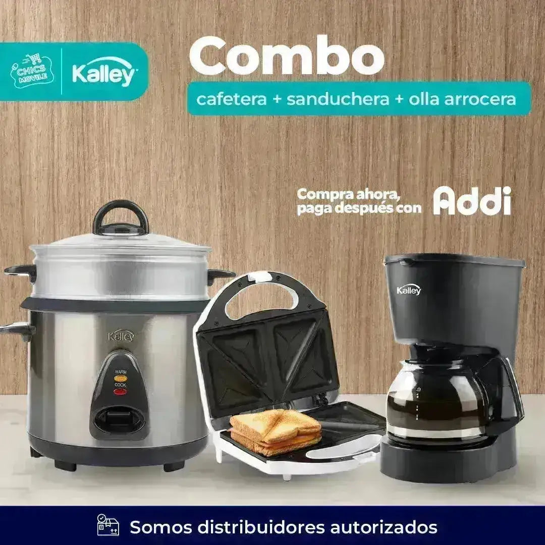 Combo KALLEY Olla Arrocera 10 Tazas + Cafetera+ Sanduchera ☕️🥪🍚 - Chics Movile