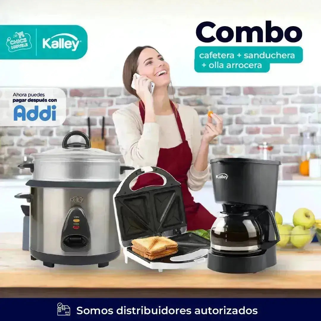 Combo KALLEY Olla Arrocera 10 Tazas + Cafetera+ Sanduchera ☕️🥪🍚 - Chics Movile