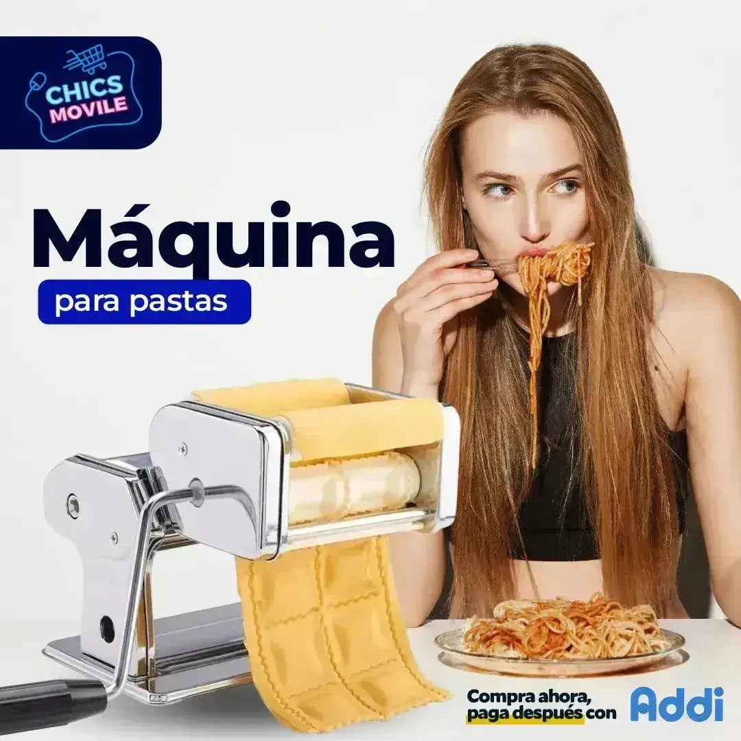 Maquina Hacer Pasta Manual Rollera Spaguetti Ajusta Espesor 🍝👨🏻🍳 - Chics Movile