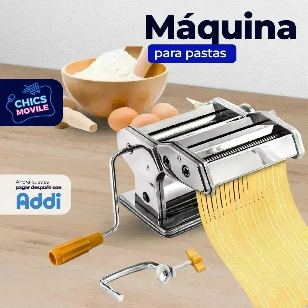 Maquina Hacer Pasta Manual Rollera Spaguetti Ajusta Espesor 🍝👨🏻🍳 - Chics Movile