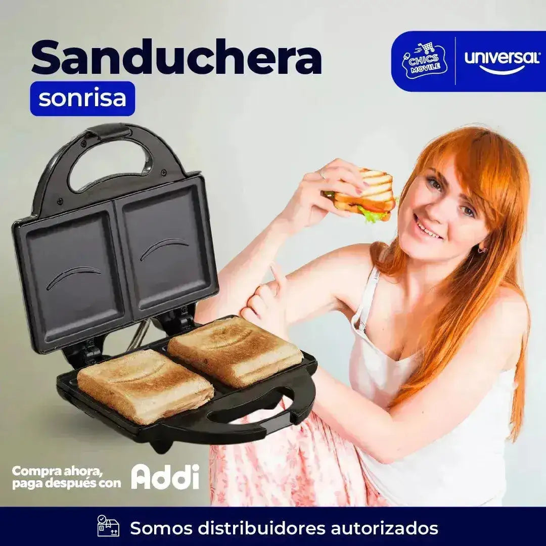 Sanduchera Universal 2 Puestos Aliada Antiadherente Color Negro 110V - Chics Movile