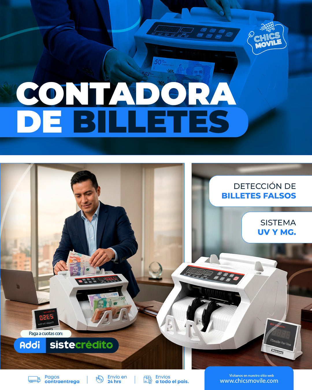 Maquina Contadora Profesional de Billetes