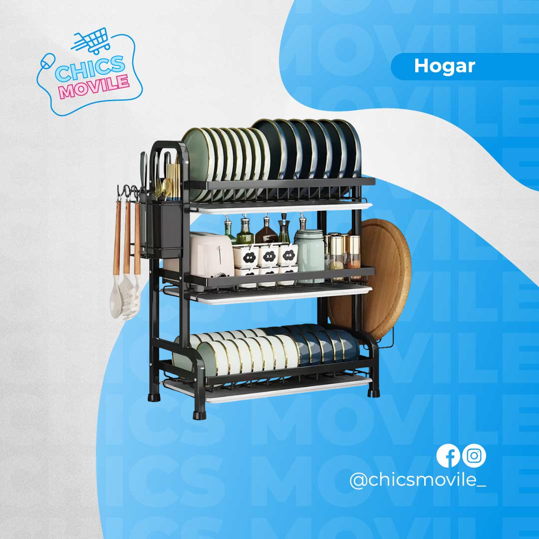 Escurridor de Platos Inoxidable 3 Niveles