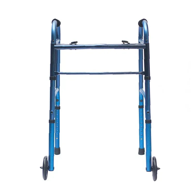 Caminador Con Ruedas de 5" En Aluminio Color Azul Konfort Plus