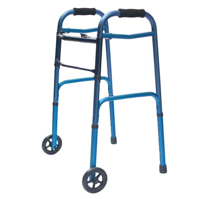 Caminador Con Ruedas de 5" En Aluminio Color Azul Konfort Plus