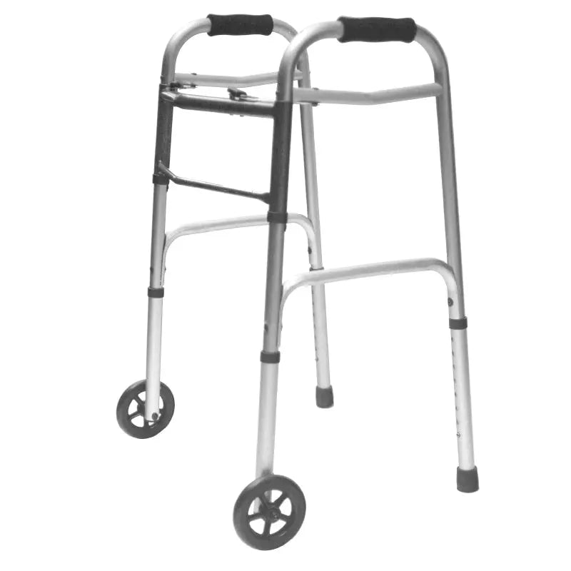 Caminador Con Ruedas de 5" En Aluminio Color Gris Konfort Plus