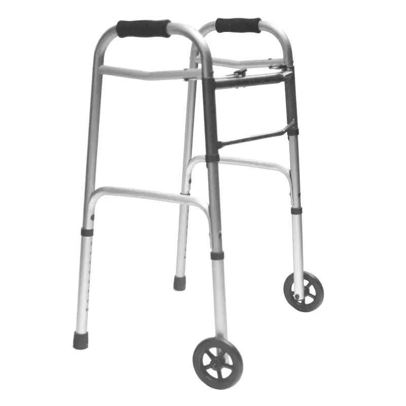Caminador Con Ruedas de 5" En Aluminio Color Gris Konfort Plus
