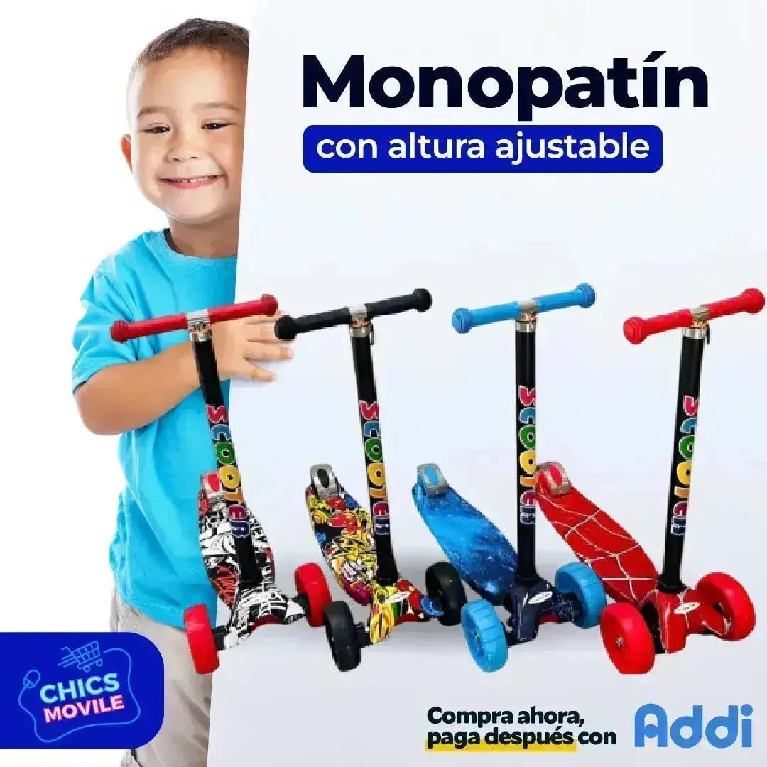 Scooter Monopatín Con Altura Ajustable ⛸️👦🏻 - Chics Movile