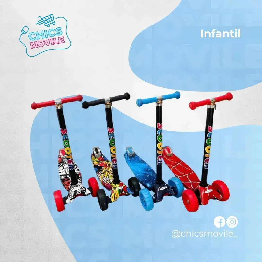 Scooter Monopatín Con Altura Ajustable ⛸️👦🏻 - Chics Movile