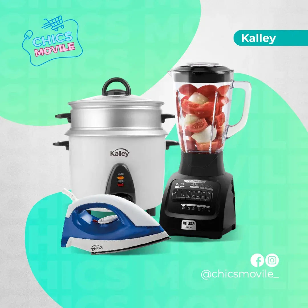 Combo Licuadora Imusa + Plancha + Olla Arrocera Kalley ✅🏠🧥 - Chics Movile