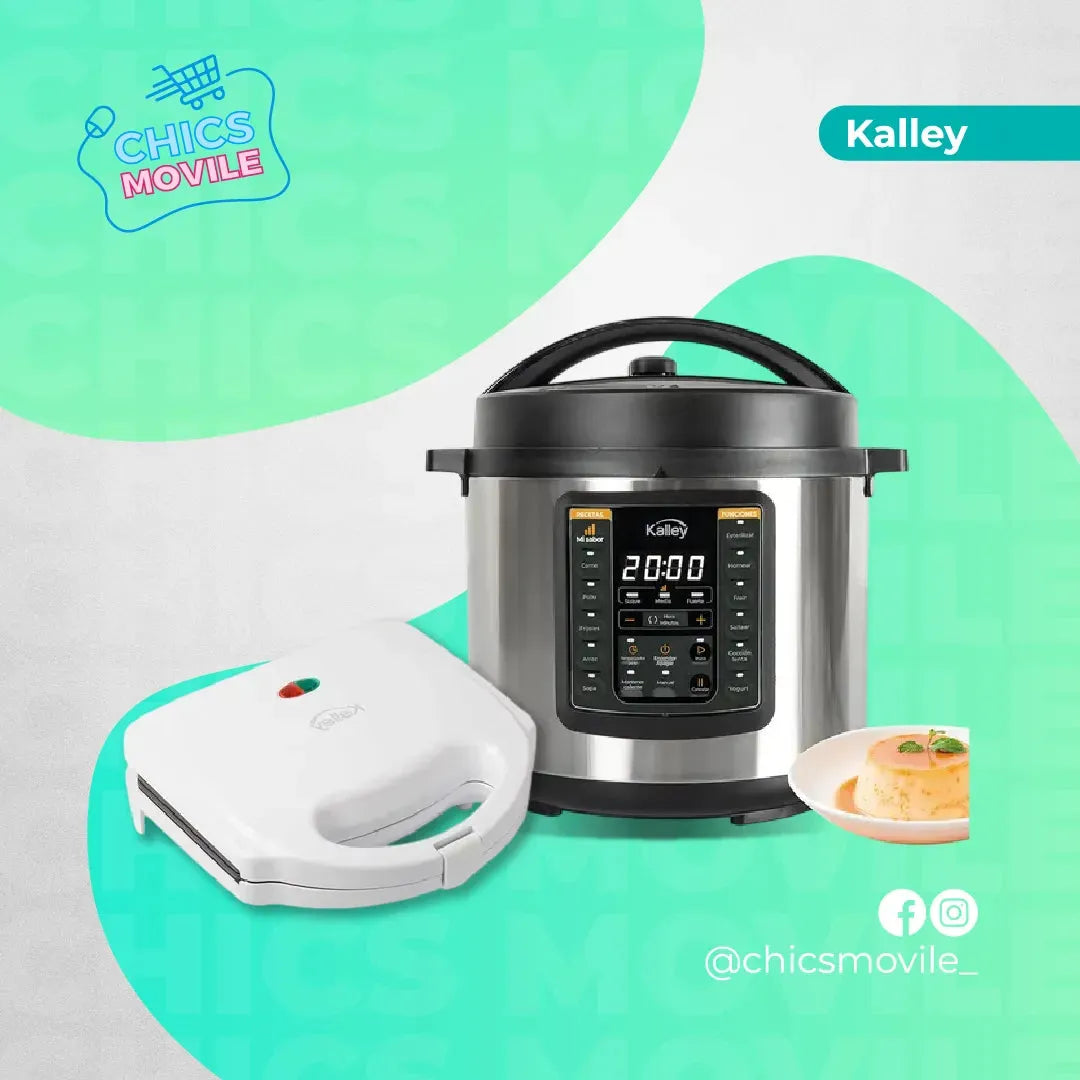 Combo KALLEY Olla Multifuncional 5.5 L+ Sanduchera 🍲🥩🍗 - Chics Movile