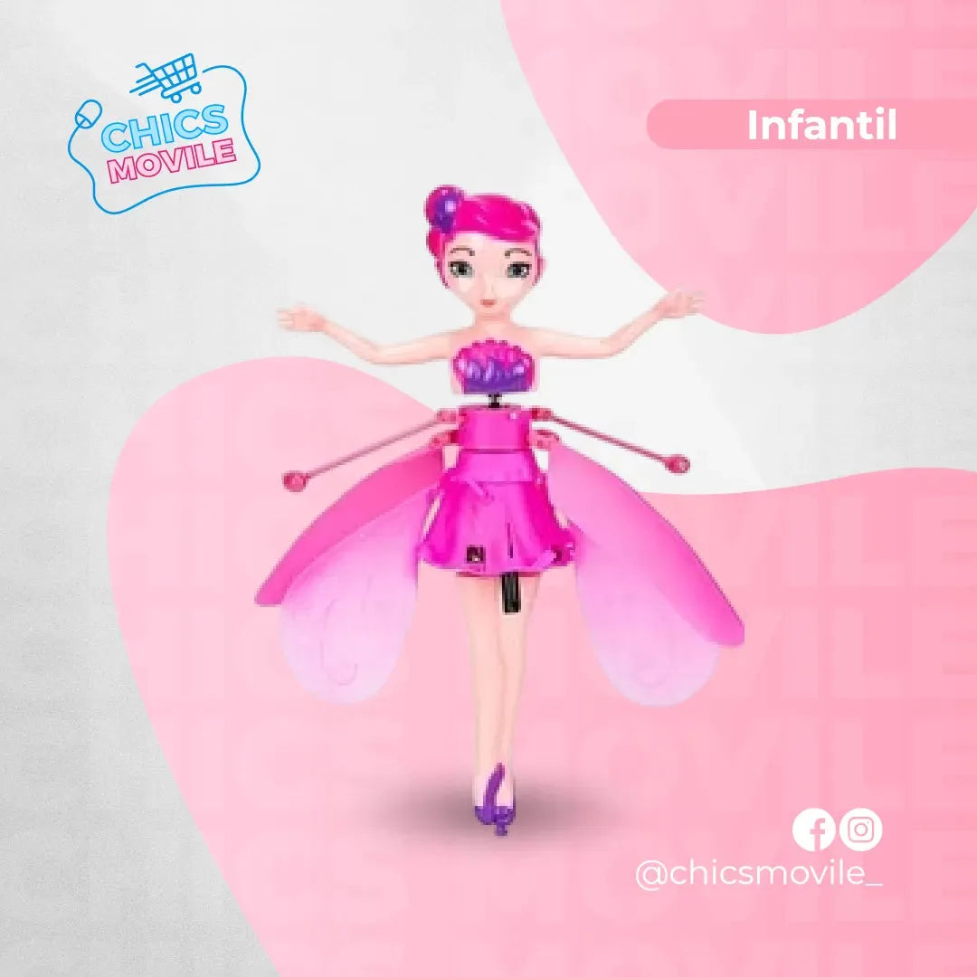 Juguete Para Niña Hada Voladora Con Luces Bateria Recargable 🧚🏻♂️🧚🏻♀️👸🏻 - Chics Movile