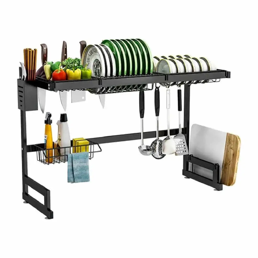 Escurridor de Platos de Dos Niveles en Acero Inoxidable