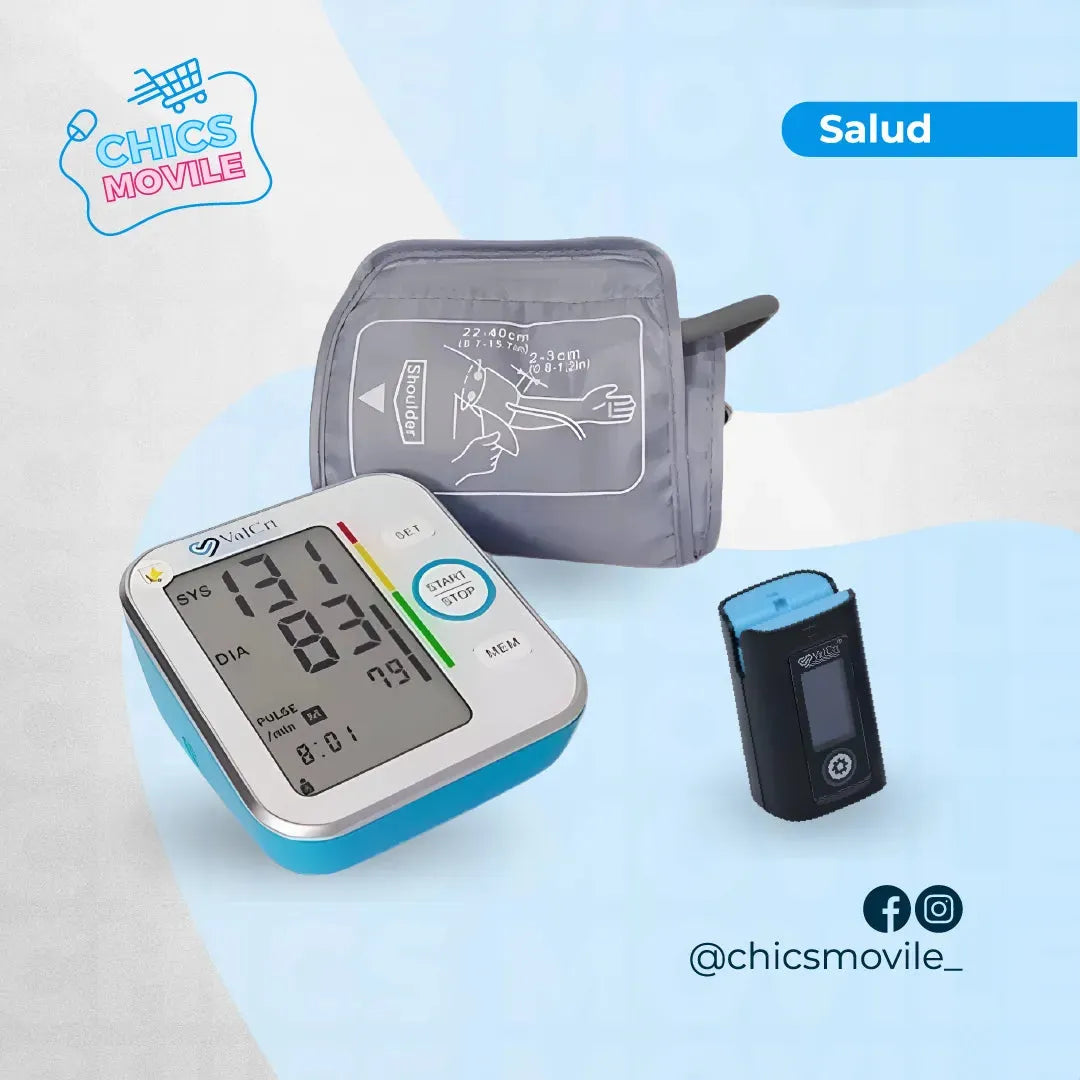 Combo Tensiometro Digital Valcri B22 con altavoz + Oximetro Valcri - Chics Movile