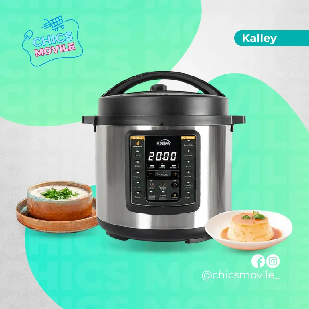 Olla Multifuncional KALLEY 5.5litros K-omp Plateado 🍗👨🏻🍳🍅 - Chics Movile