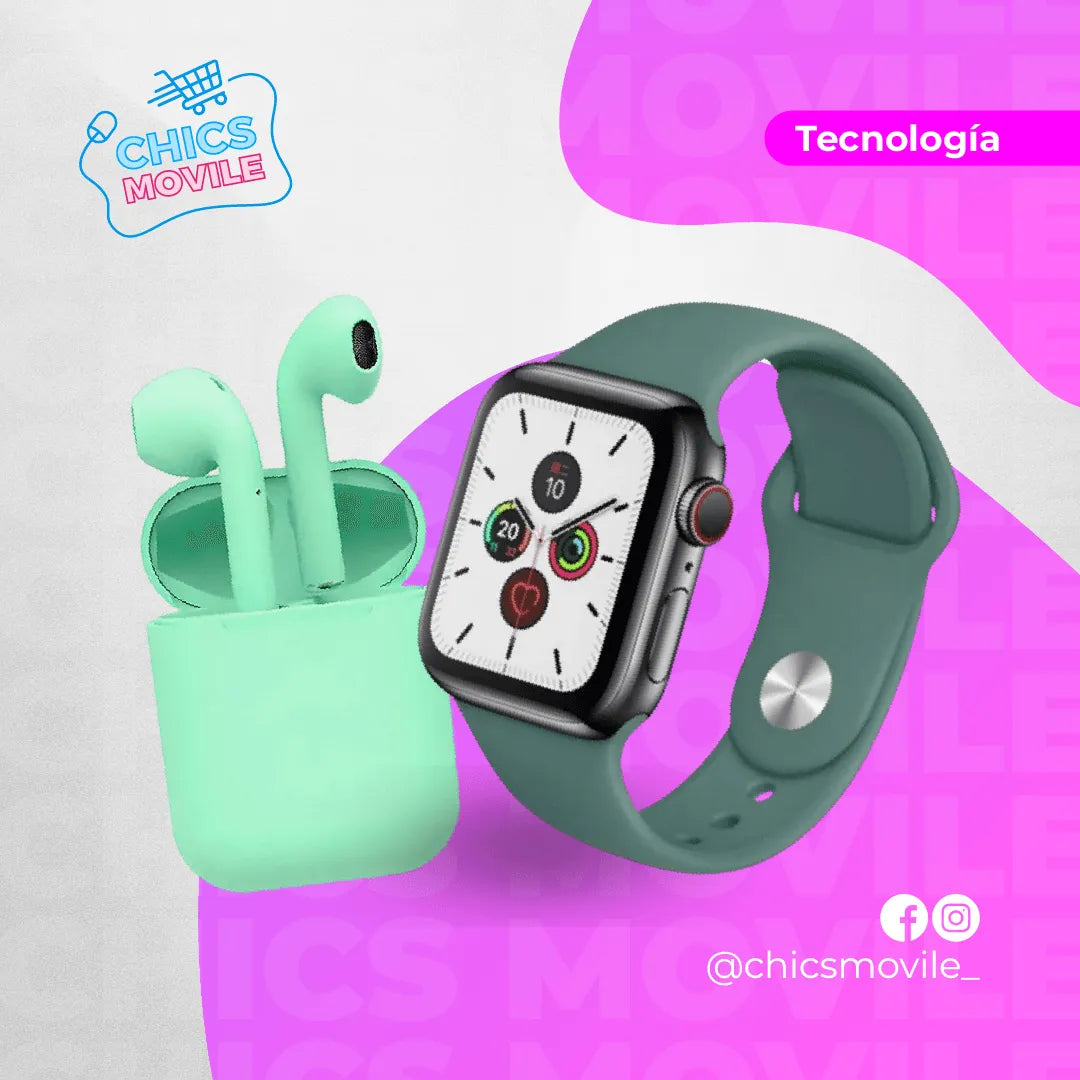 Smartwatch T500 + Inpods 12 + funda - Chics Movile