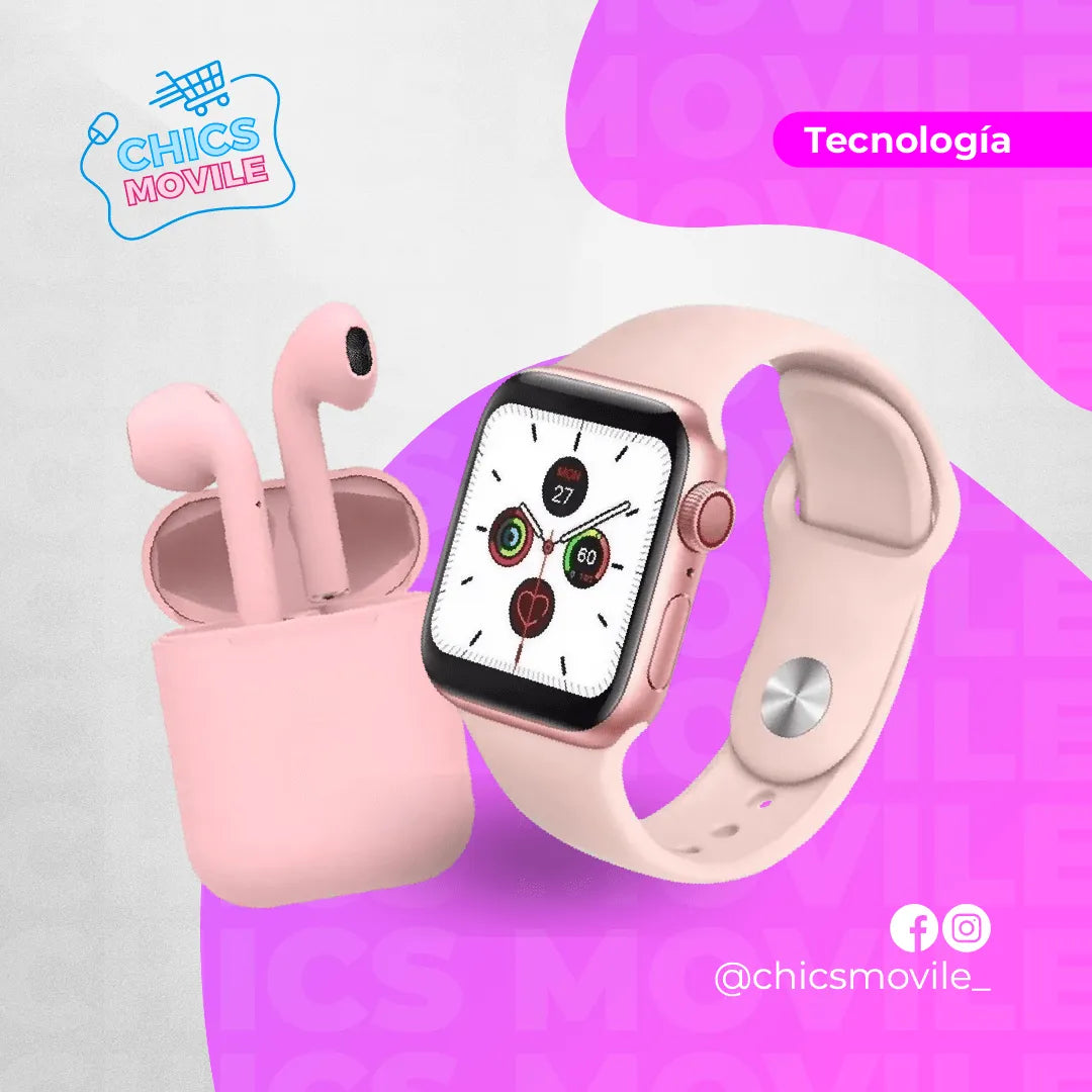 Smartwatch T500 + Inpods 12 + funda - Chics Movile