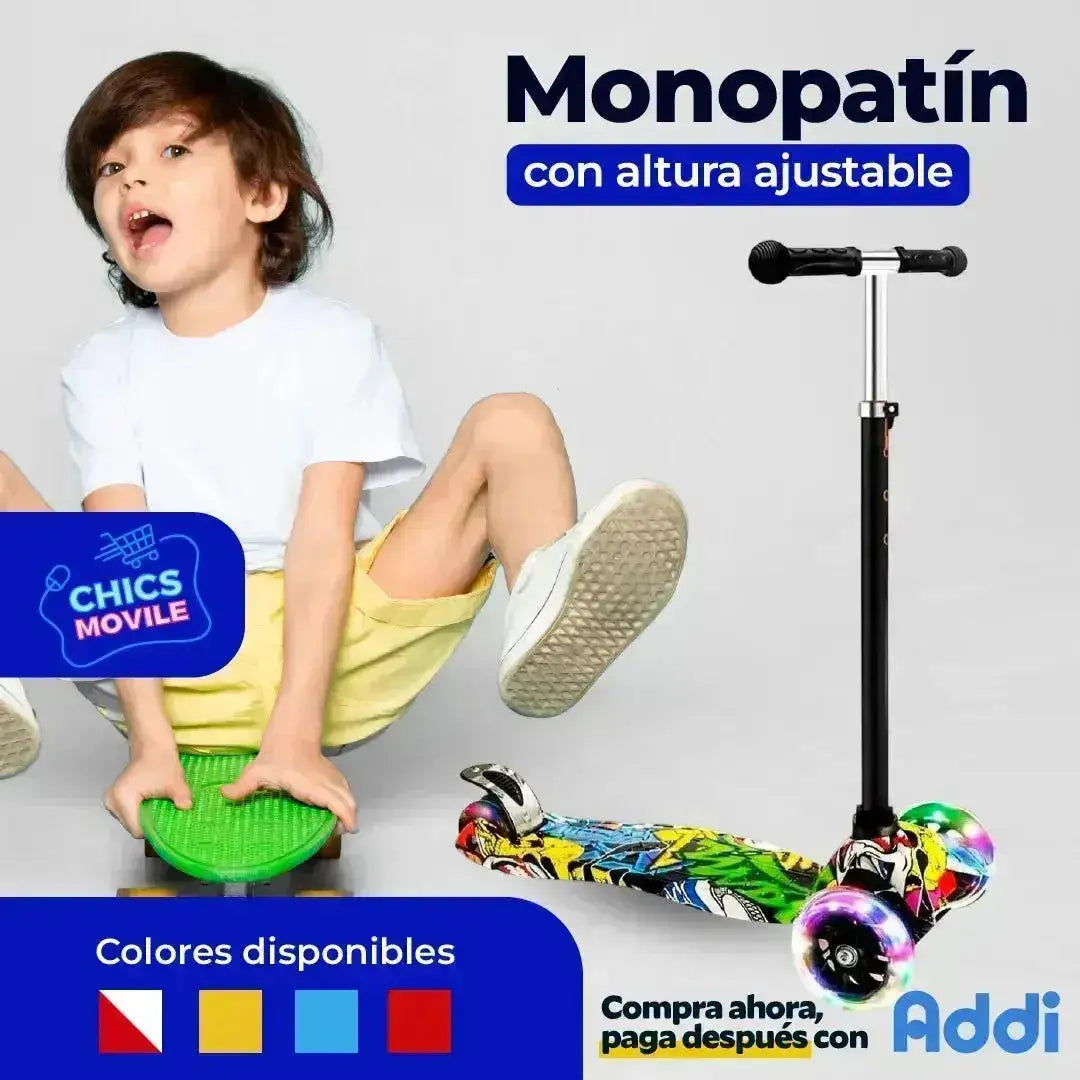 Scooter Monopatín Con Altura Ajustable ⛸️👦🏻 - Chics Movile