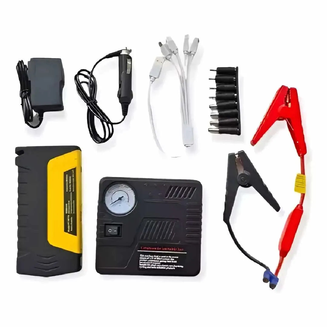 Iniciador Batería De Carro/Moto. Mini Compresor Infla Llantas 🔋🚘🏍️ - Chics Movile