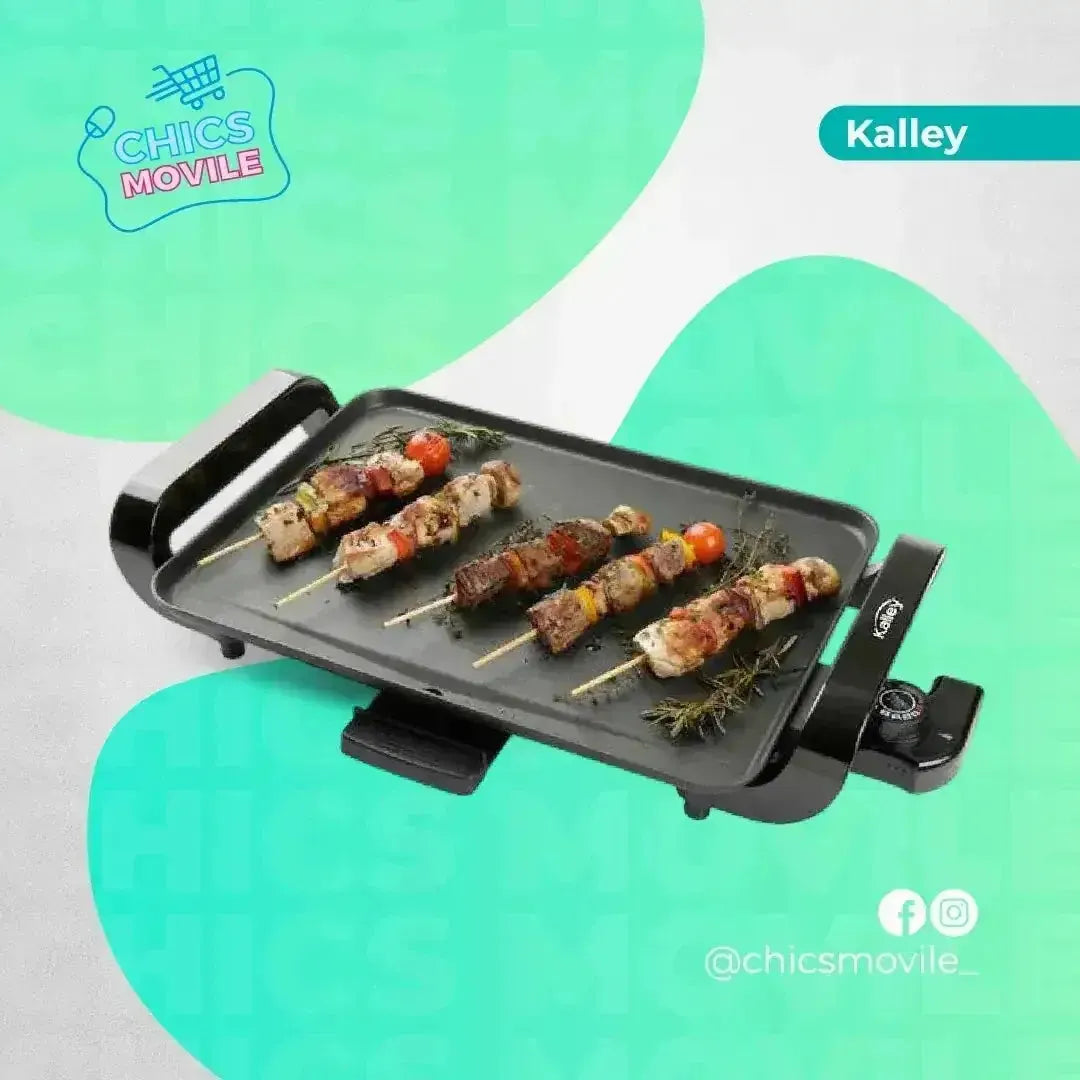 Asador Plancha KALLEY K-AGL15 Grill Liso Negro 🥩🍖 – Chics Movile