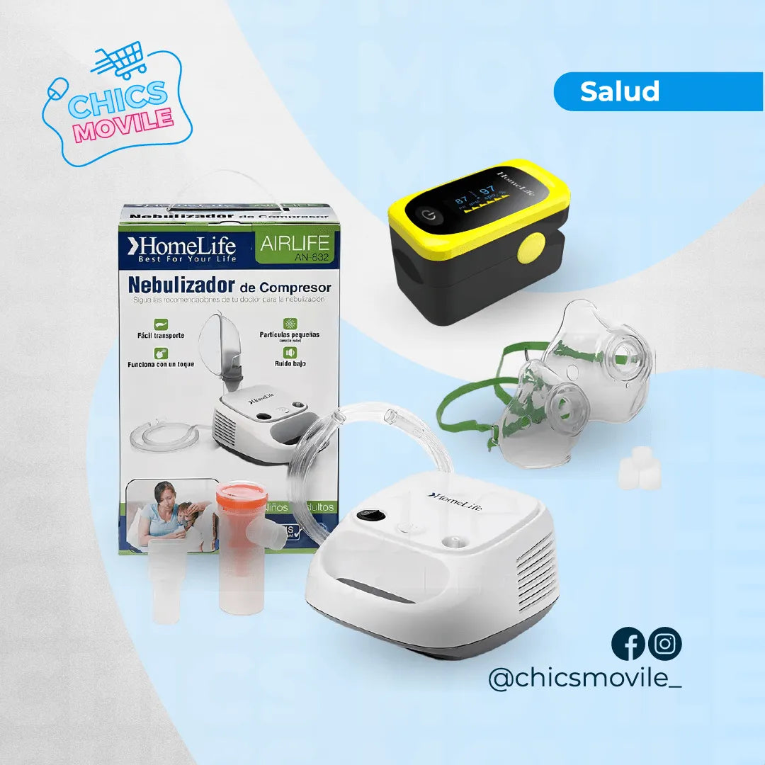 Nebulizador de compresor + Oxímetro - Chics Movile