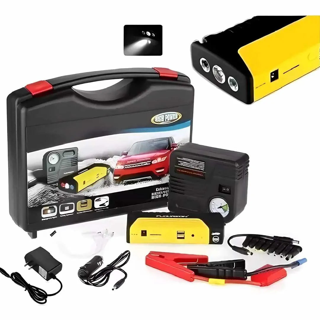 Iniciador Batería De Carro/Moto. Mini Compresor Infla Llantas 🔋🚘🏍️ - Chics Movile