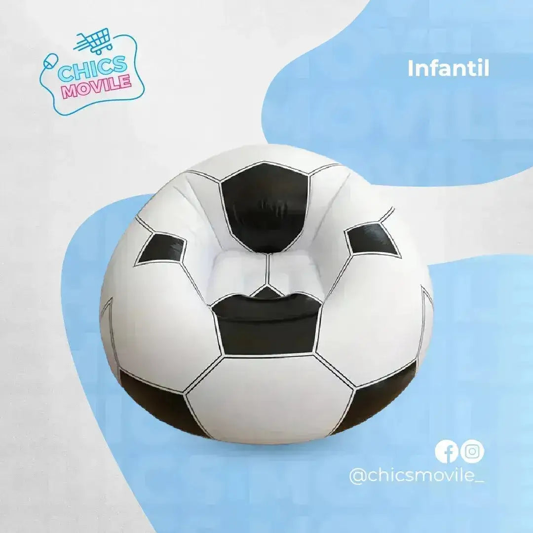 Sillón Inflable Puff Pelota Football Intex Color Blanco ⚽🤾🏻 - Chics Movile