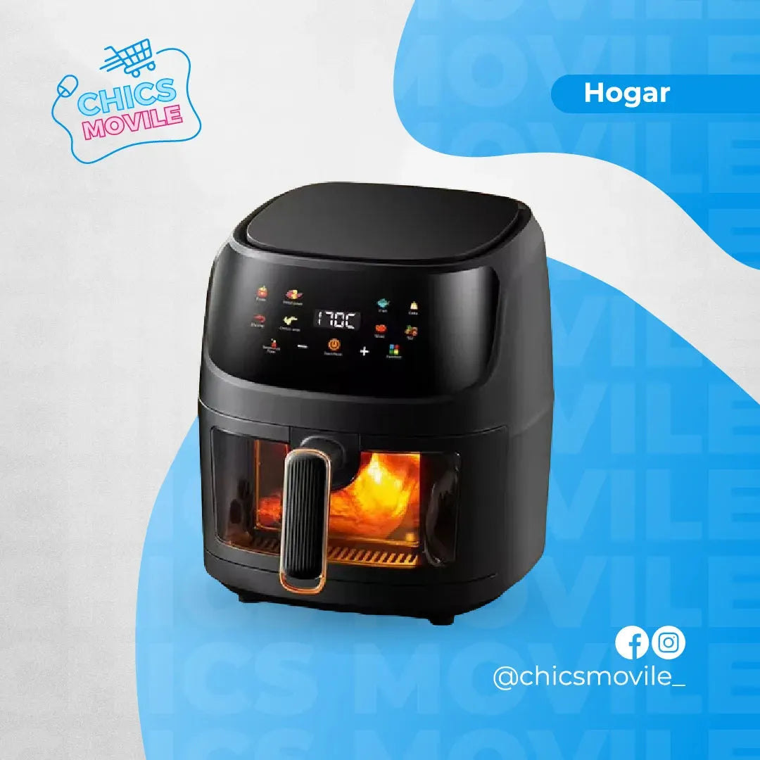 Freidora De Aire Olla Air Fryer 10 Litros Táctil + Parrill - Chics Movile