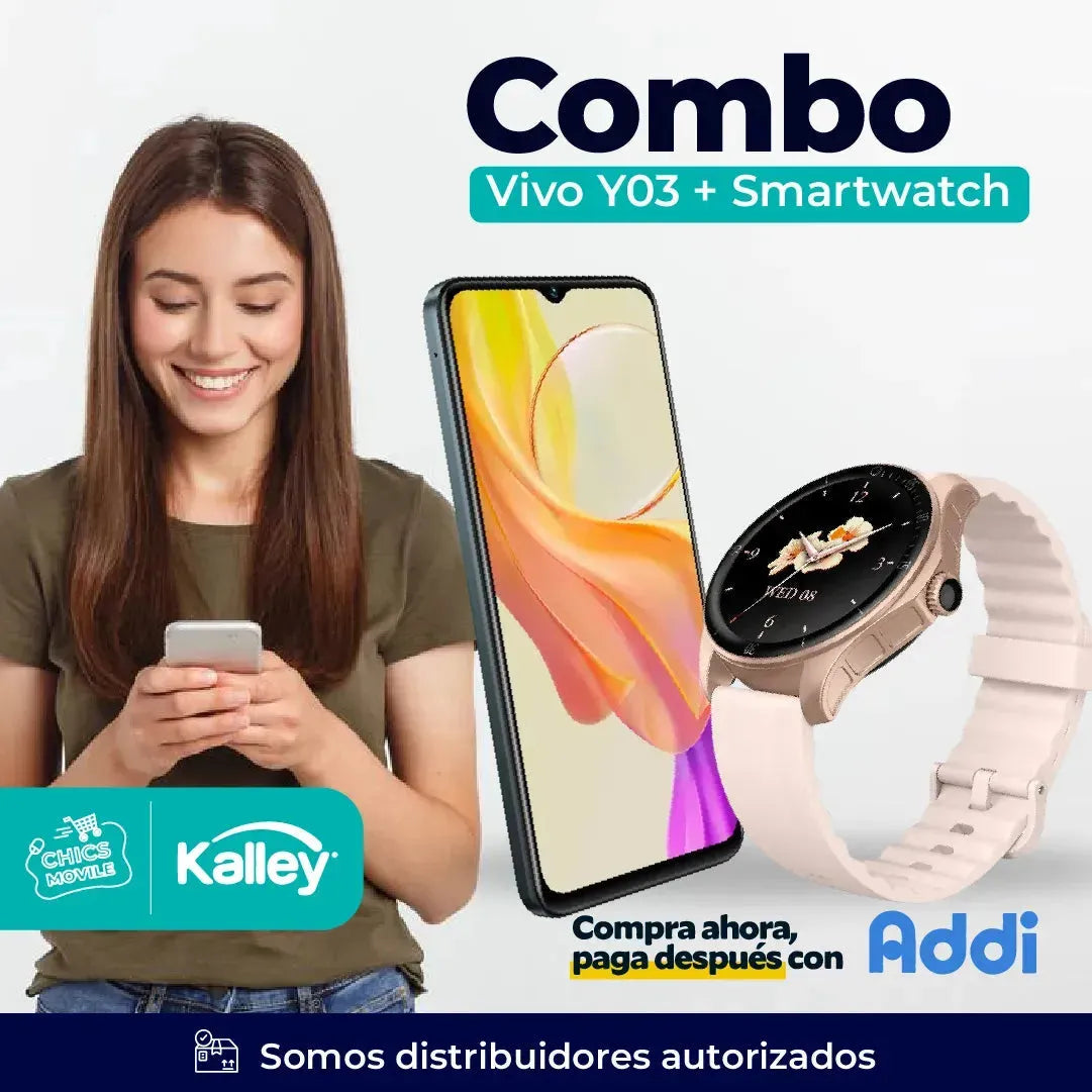 Celular VIVO Y03 128GB + Smartwach L-Watch 3 KALLEY - Chics Movile