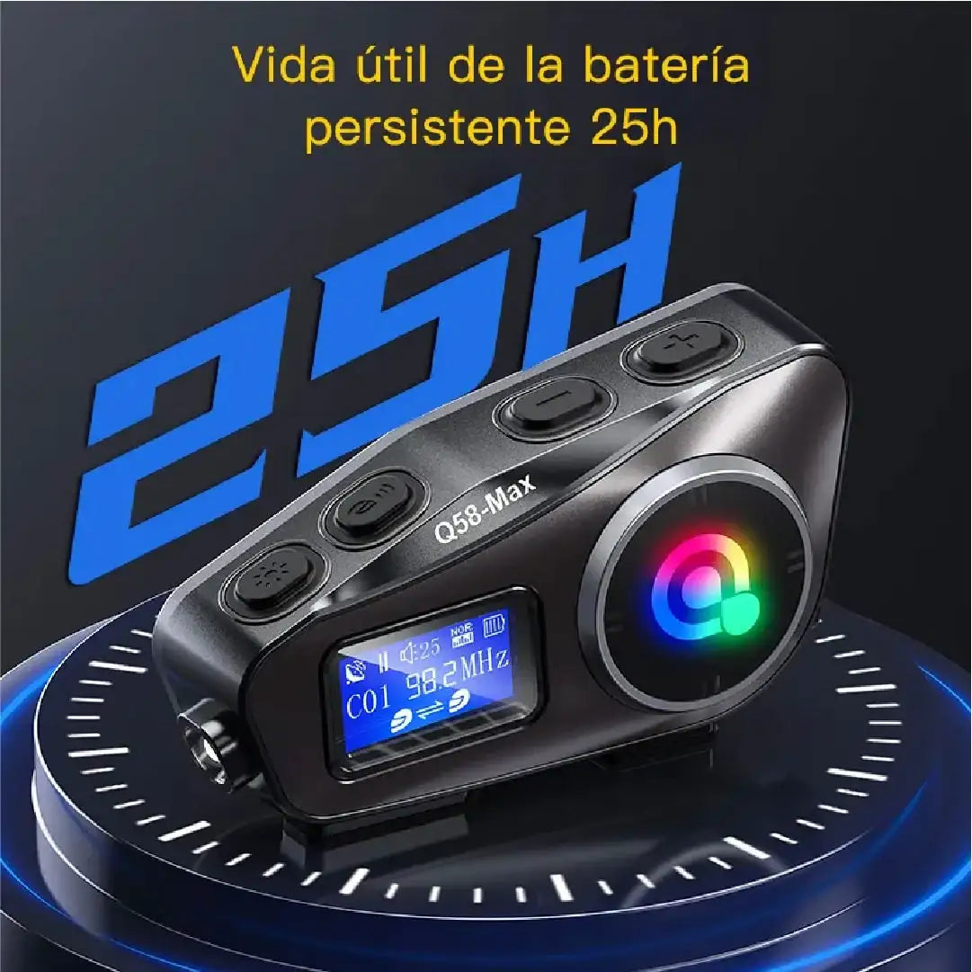Intercomunicador Bluetooth para Motocicleta con Pantalla LCD
