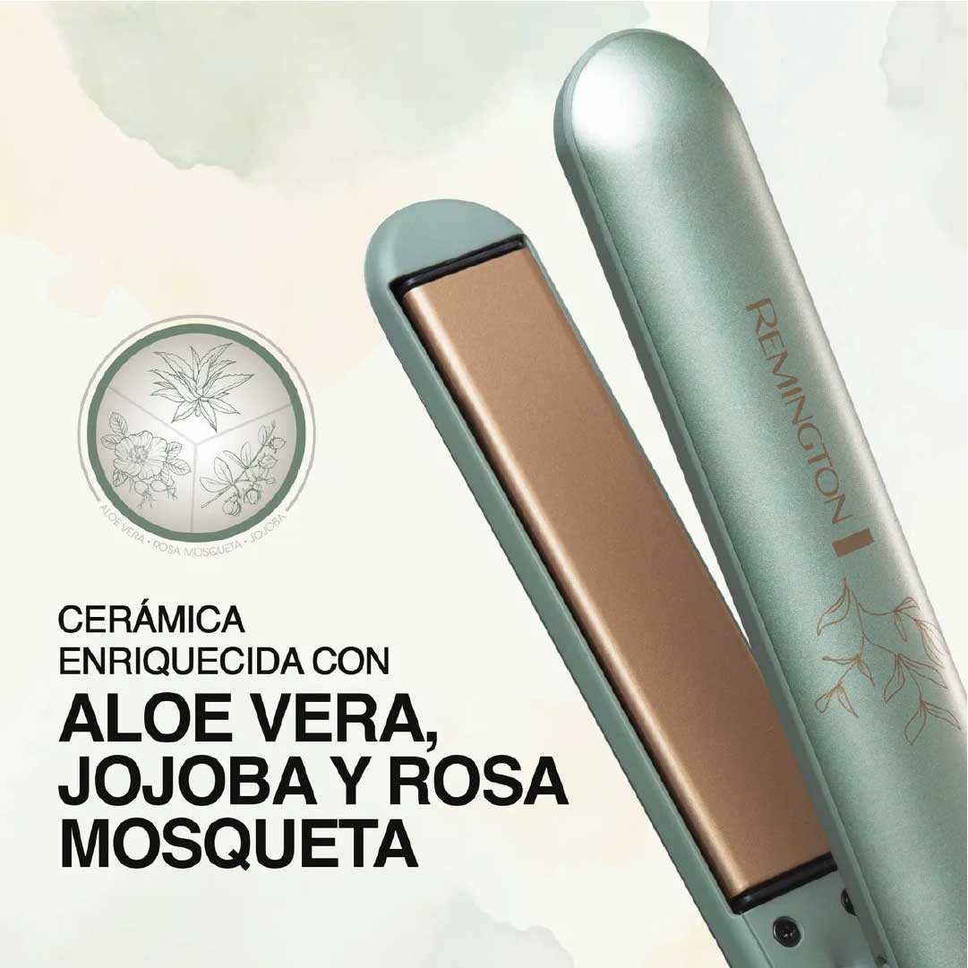 Plancha de Cabello Remington S32A-110F - Cerámica Botánica + Iones