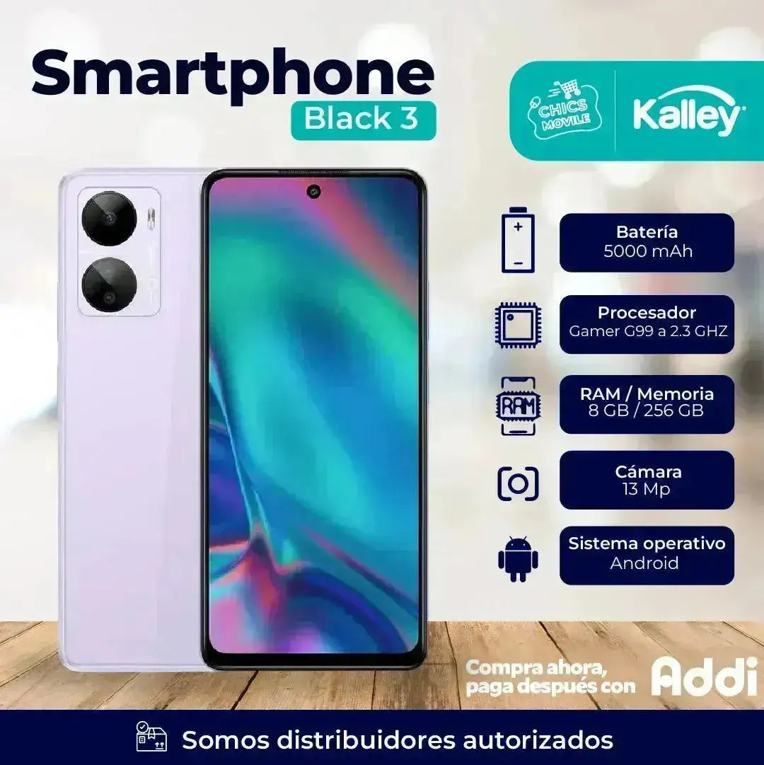 Celular KALLEY Black 3 256GB Morado - Chics Movile