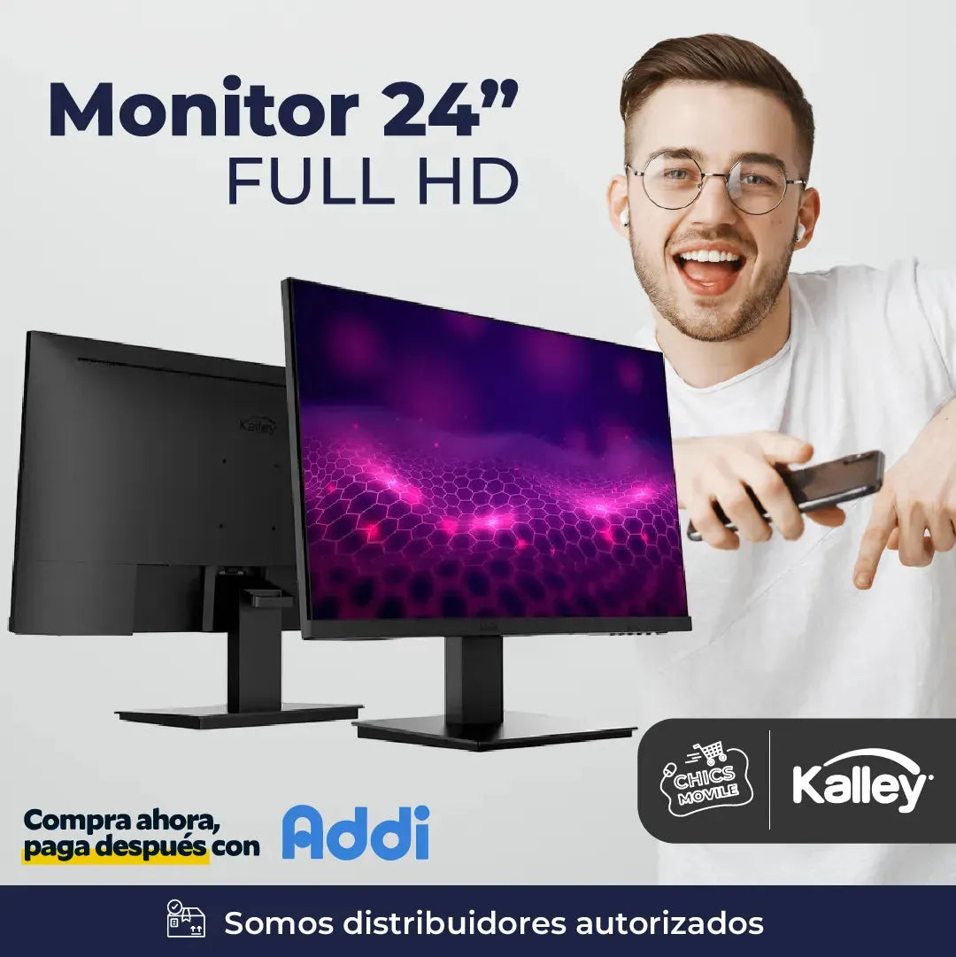 Monitor Kalley 24 Pulgadas K-m24fp2 Plano Negro 🖥️💻🗜️ - Chics Movile
