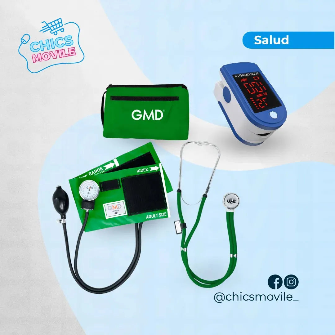 Tensiometro Manual mas Fonendo GMD + Glucometro Match ll + Oximetro - Chics Movile