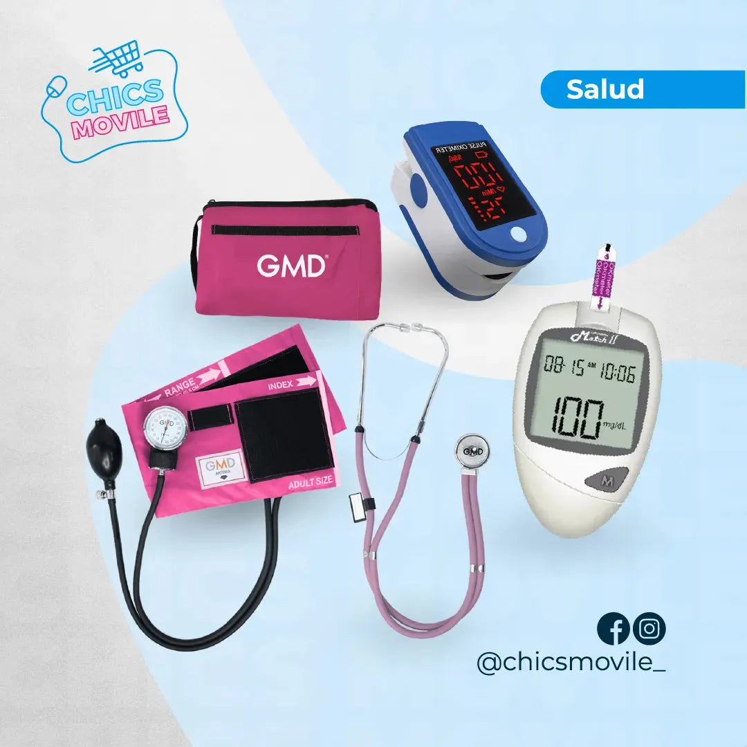 Tensiometro Manual mas Fonendo GMD + Glucometro Match ll + Oximetro - Chics Movile