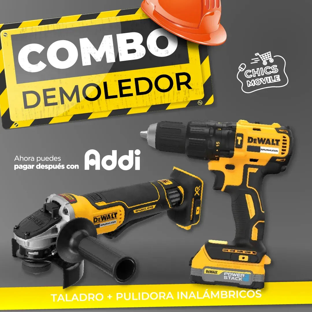 Combo De Walt Taladro Atornillador Inalámbrico 24V Doble Bateria + Pulidora inalambrica 61 V Doble Bateria - Chics Movile