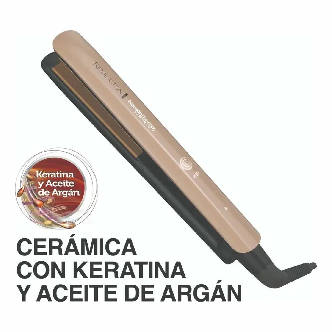 Plancha Alisadora Remington Keratin Therapy - Tecnología de Keratina y Argán