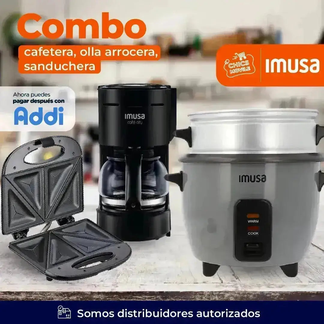 Combo IMUSA Olla Arrocera 5tz + Sanduchera + Cafetera 6tz ☕🍲 - Chics Movile
