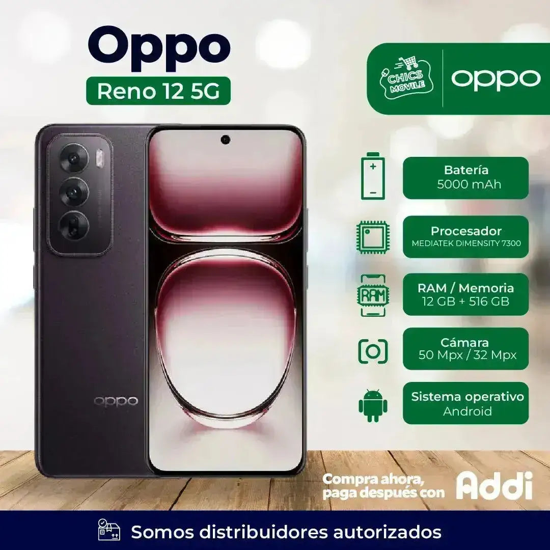 Celular OPPO Reno 12 512GB 5G + Reloj - Chics Movile