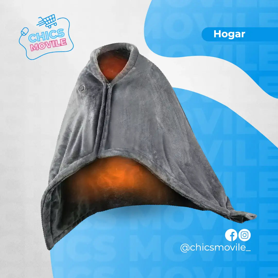 Manta Térmica Eléctrica con Poncho y Cremallera