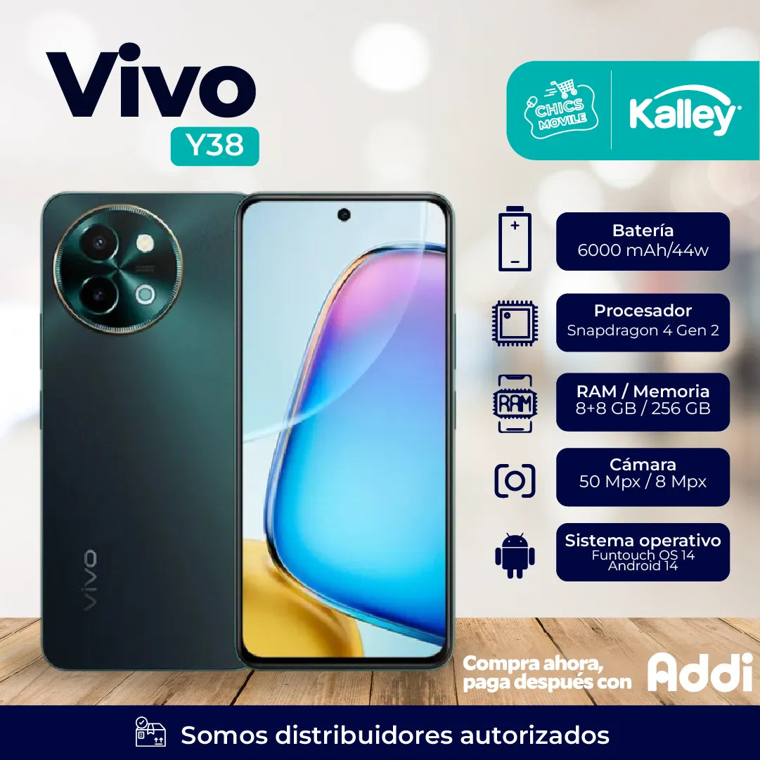 Celular VIVO Y38 256GB 5G Negro - Chics Movile