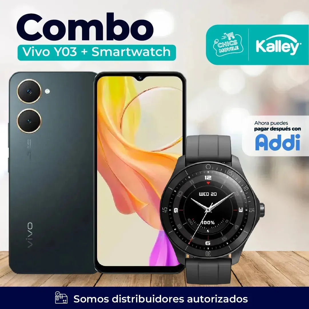 Celular VIVO Y03 128GB + Smartwach L-Watch 3 KALLEY - Chics Movile