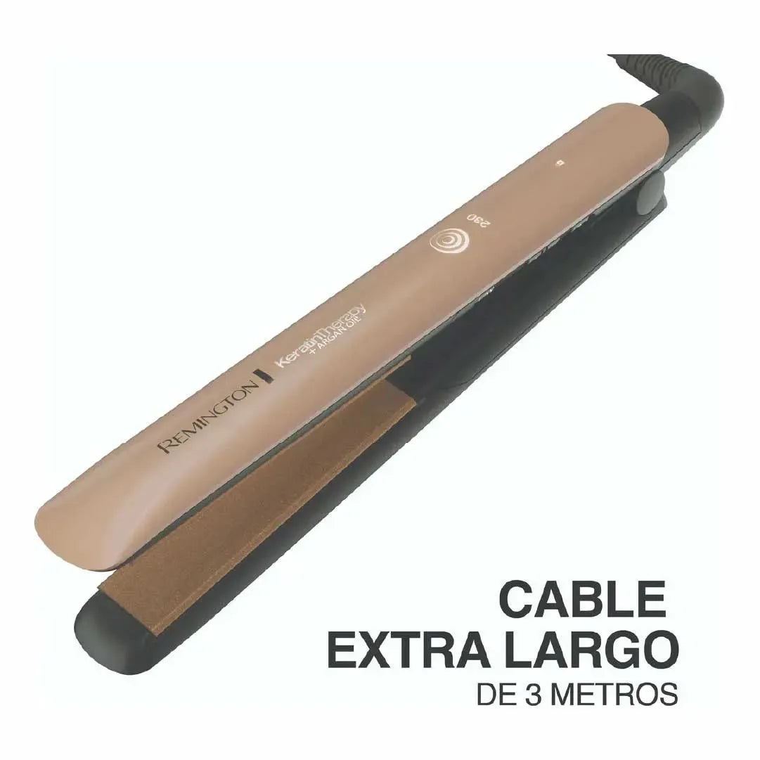 Plancha Alisadora Remington Keratin Therapy - Tecnología de Keratina y Argán