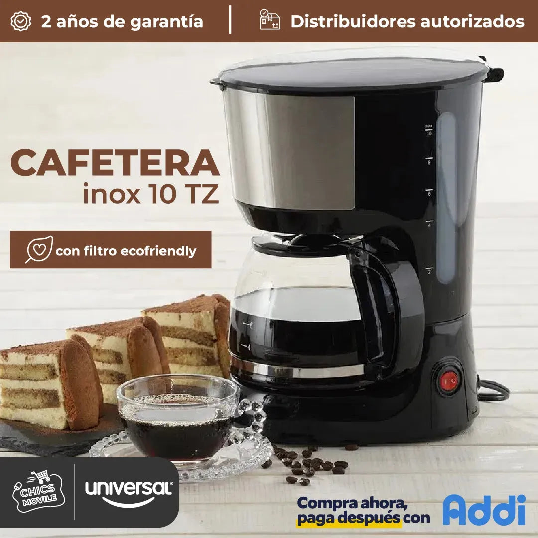 Cafetera UNIVERSAL 10 tazas L66750 Negro ☕ - Chics Movile