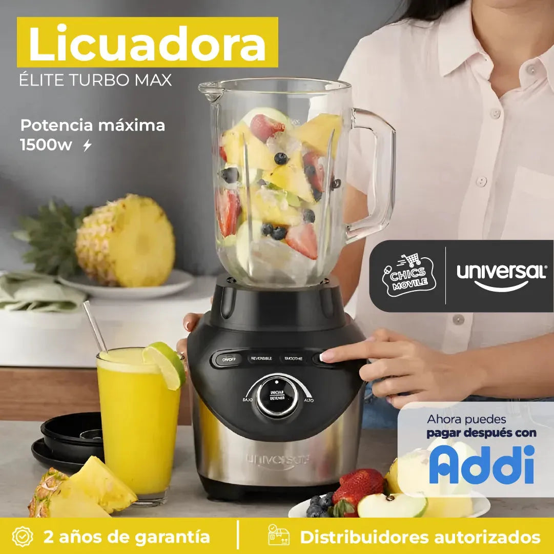 Licuadora Élite Turbo Max En Acero inoxidable 110V - 120V 🥤🥛👨🍳 - Chics Movile