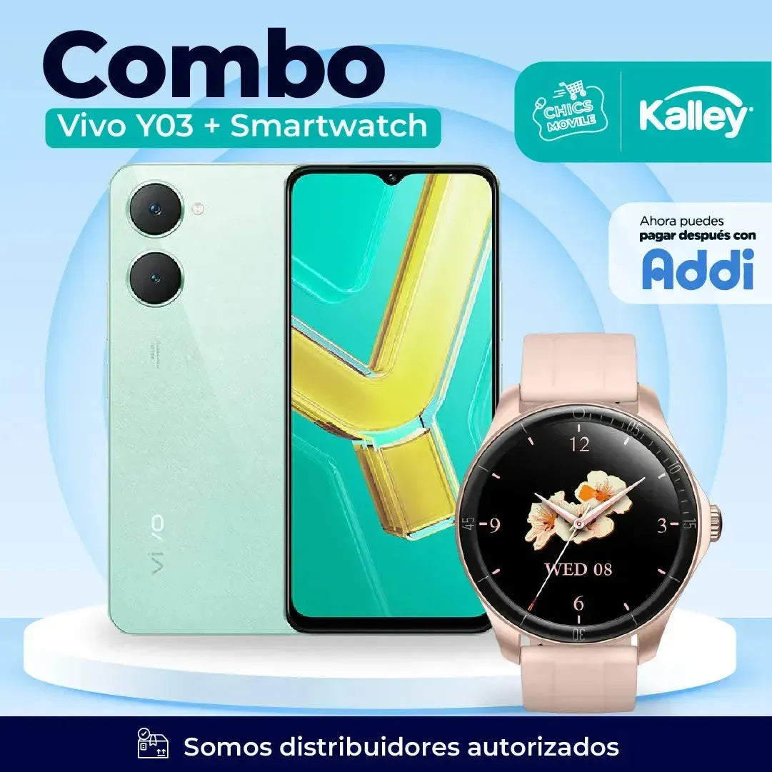 Celular VIVO Y03 128GB + Smartwach L-Watch 3 KALLEY - Chics Movile