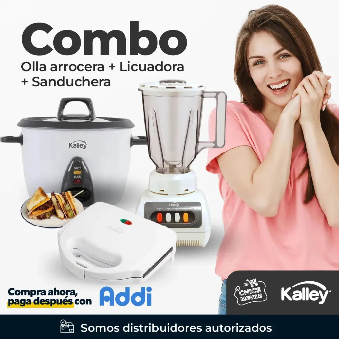 Combo KALLEY Olla Arrocera + Licuadora + Sanduchera ☕️🥪🍚 - Chics Movile