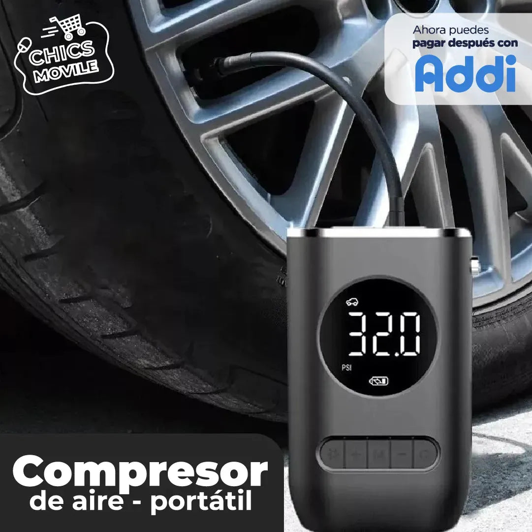 Inflador De Llantas Portable Compresor Carro Moto Balon 🚲🚘🏍️ - Chics Movile